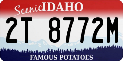 ID license plate 2T8772M