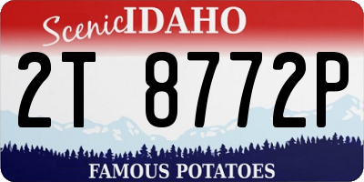 ID license plate 2T8772P