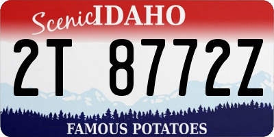 ID license plate 2T8772Z