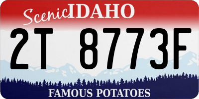 ID license plate 2T8773F