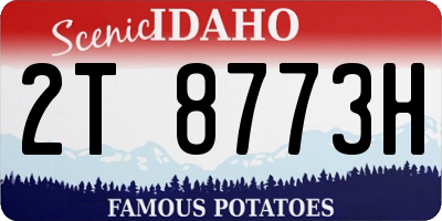 ID license plate 2T8773H