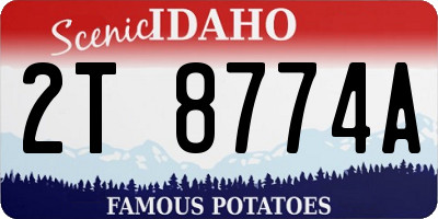 ID license plate 2T8774A