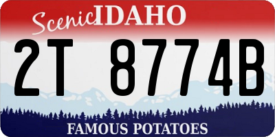 ID license plate 2T8774B