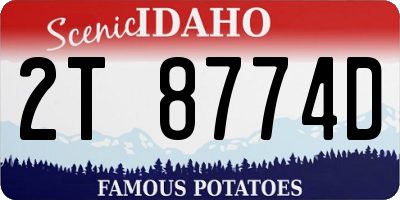 ID license plate 2T8774D