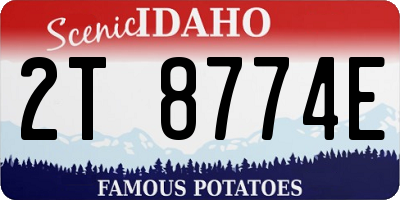 ID license plate 2T8774E