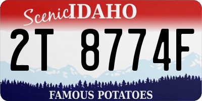 ID license plate 2T8774F