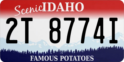 ID license plate 2T8774I
