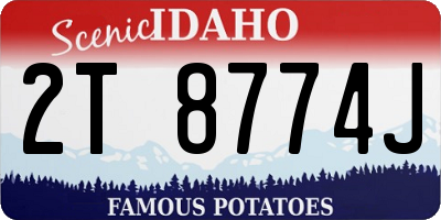 ID license plate 2T8774J