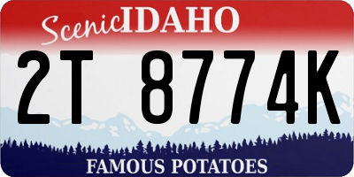 ID license plate 2T8774K