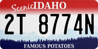 ID license plate 2T8774N