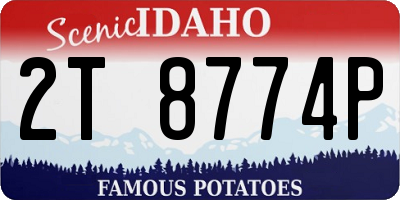 ID license plate 2T8774P