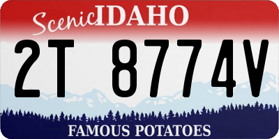 ID license plate 2T8774V