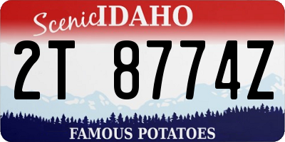 ID license plate 2T8774Z