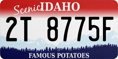 ID license plate 2T8775F