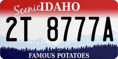 ID license plate 2T8777A
