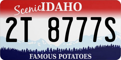 ID license plate 2T8777S