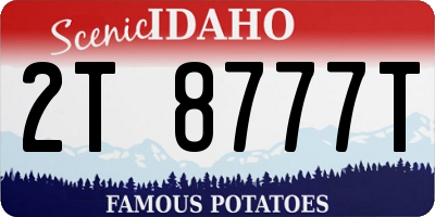 ID license plate 2T8777T
