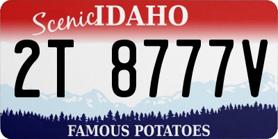 ID license plate 2T8777V
