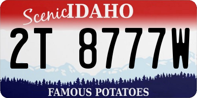 ID license plate 2T8777W