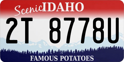 ID license plate 2T8778U