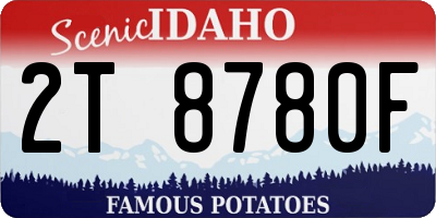 ID license plate 2T8780F