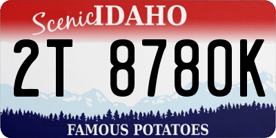 ID license plate 2T8780K