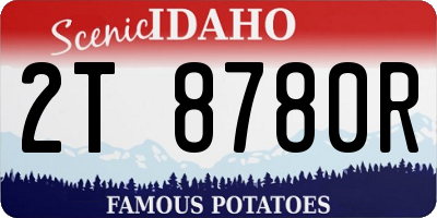 ID license plate 2T8780R