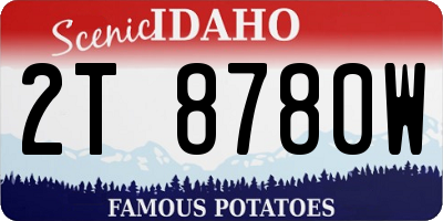 ID license plate 2T8780W