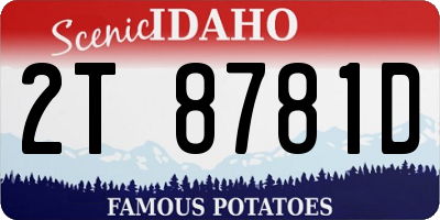 ID license plate 2T8781D