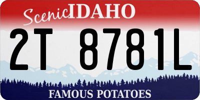 ID license plate 2T8781L