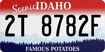 ID license plate 2T8782F