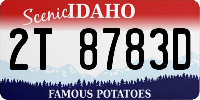 ID license plate 2T8783D