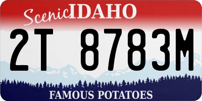 ID license plate 2T8783M