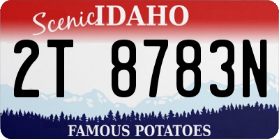 ID license plate 2T8783N