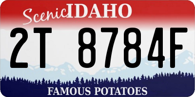 ID license plate 2T8784F