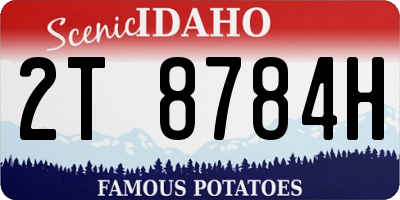 ID license plate 2T8784H