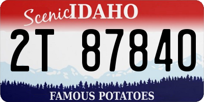 ID license plate 2T8784O