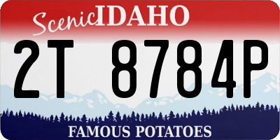 ID license plate 2T8784P