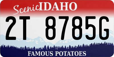 ID license plate 2T8785G