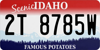 ID license plate 2T8785W