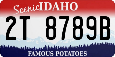 ID license plate 2T8789B