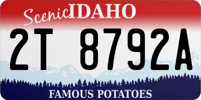ID license plate 2T8792A