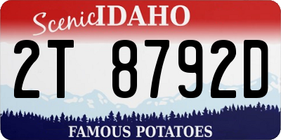 ID license plate 2T8792D