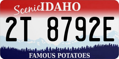 ID license plate 2T8792E