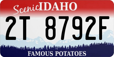 ID license plate 2T8792F