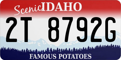 ID license plate 2T8792G