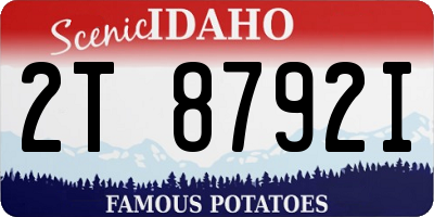 ID license plate 2T8792I