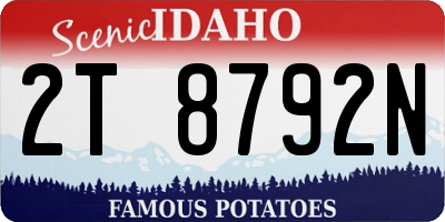 ID license plate 2T8792N