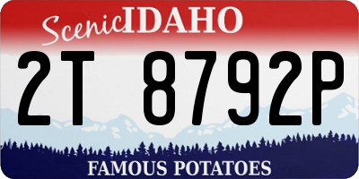 ID license plate 2T8792P