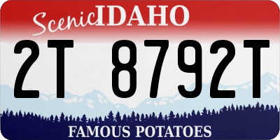 ID license plate 2T8792T
